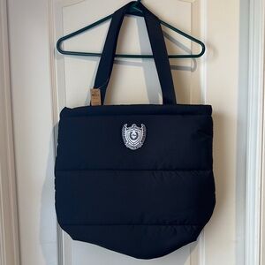 PINK Black Tote Bag with Emblem